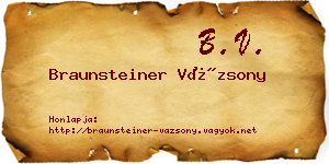 Braunsteiner Vázsony névjegykártya